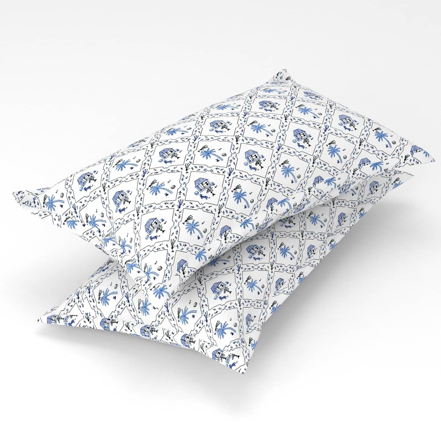 gharsaaz - Pack of 2 Poly Cotton Abstract Printed Standard Size Pillow Cover ( 68.58 cm(27) x 43.18 cm(17) ) - Multi