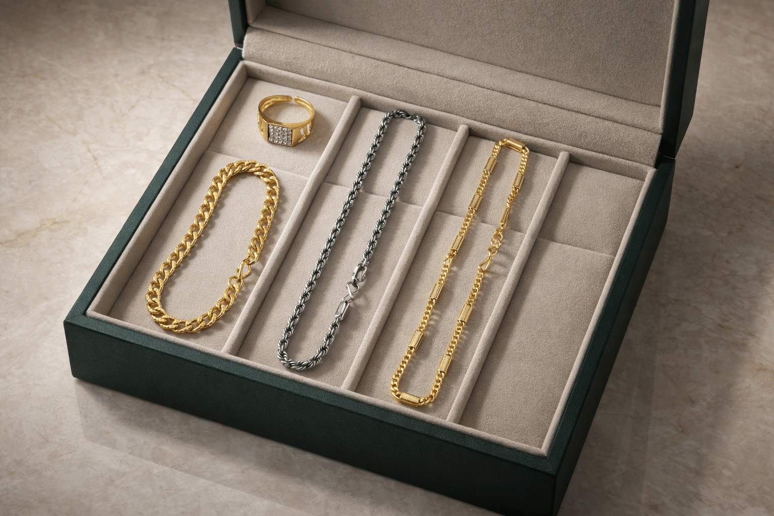 Fadiso Fashion Gold Plated Chains Combo ( Set of 4 )