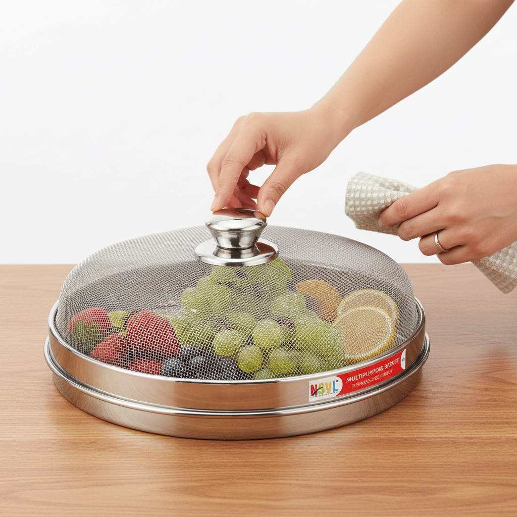 NSVL STAINLESS STEEL LID Stainless Steel Silver Multi-Purpose Container ( Set of 1 )