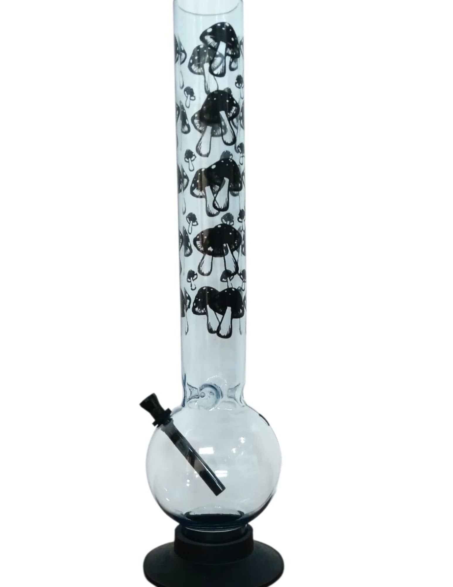 PUFF SMART 16 Inch Mushroom Print Acrylic Waterpipe Bong (Pink-Mushroom)