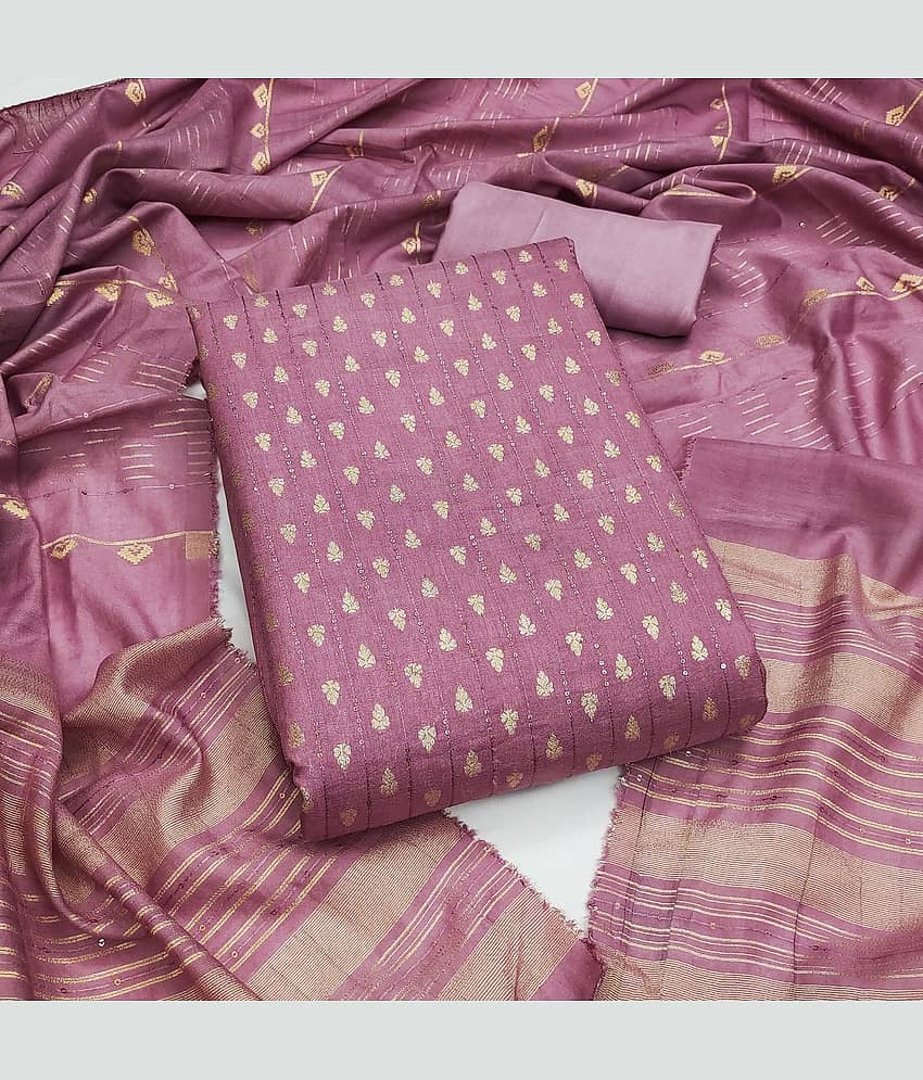 Rangtulika Ethnics Women's Chanderi Unstitched Salwar Suit - Unstitched Fabrics | Buy online on ZillyBuy