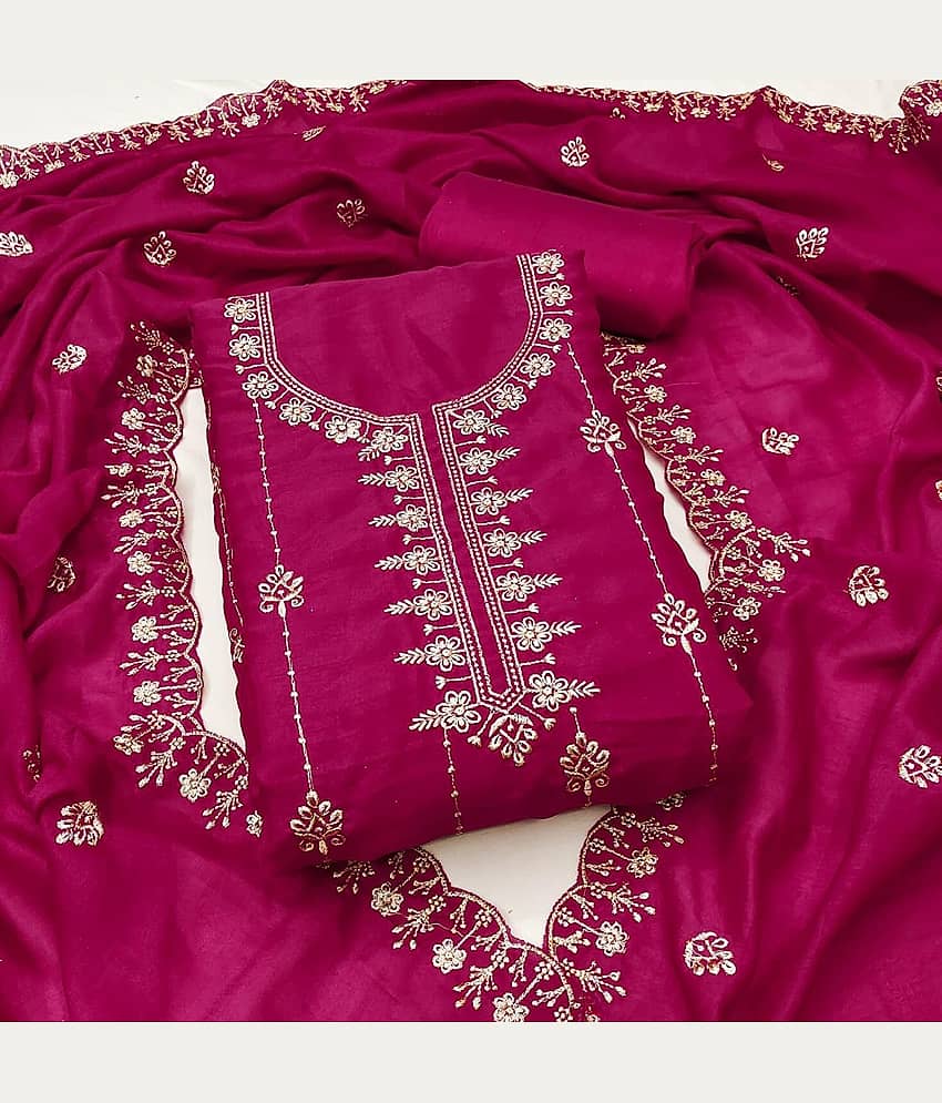 Rangtulika Ethnics Women's Shimmer Unstitched Salwar Suit - Unstitched Fabrics | Buy online on ZillyBuy