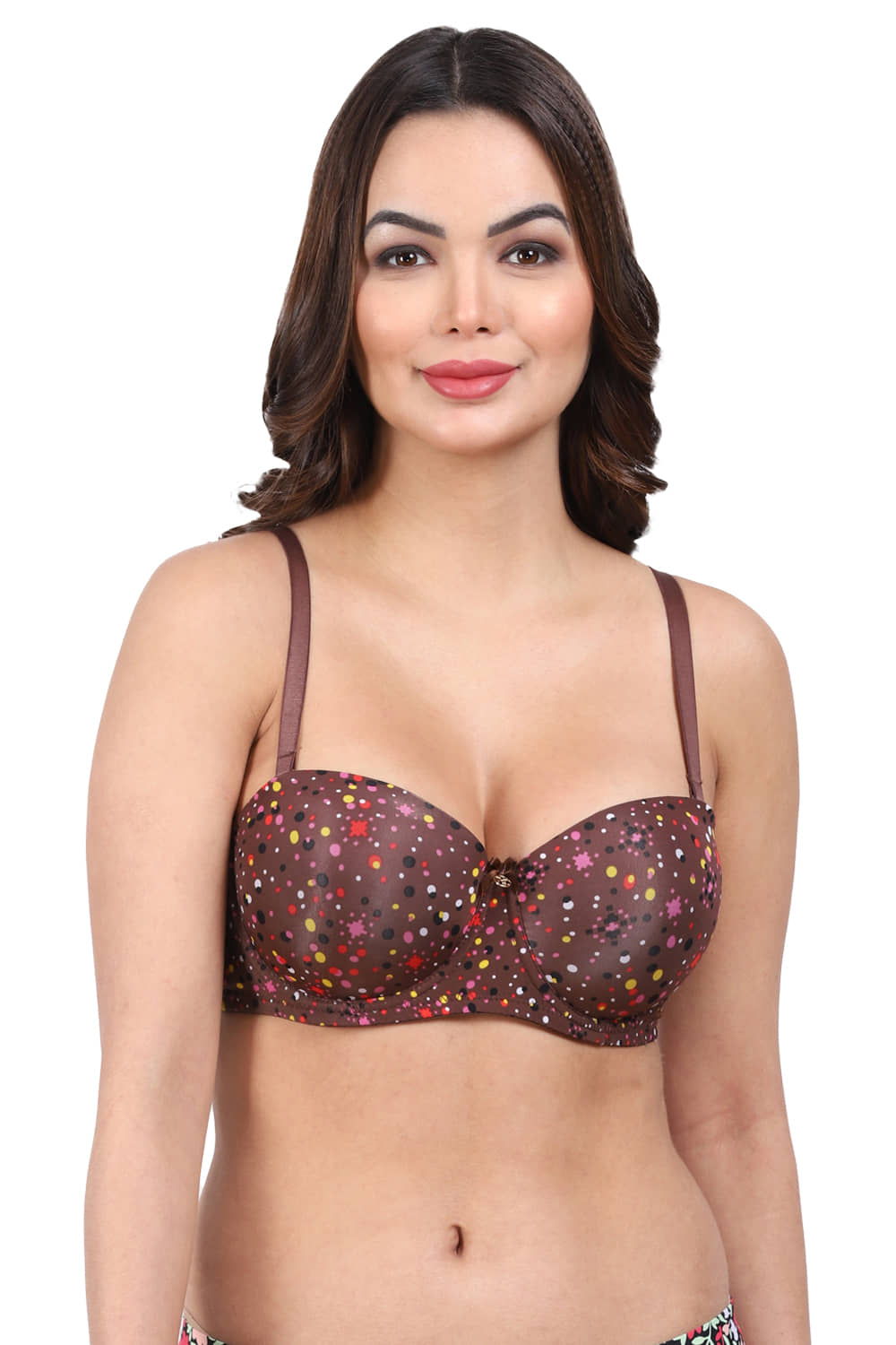 AMOUR SECRET Pack of 1 Nylon Lightly Padded T-Shirt Bra For Women ( Brown )