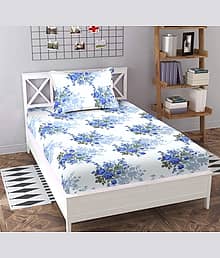 BLUEDOT White Cotton 1 Single Bedsheet with 1 Pillow Cover ( 228 cm x 152 cm )