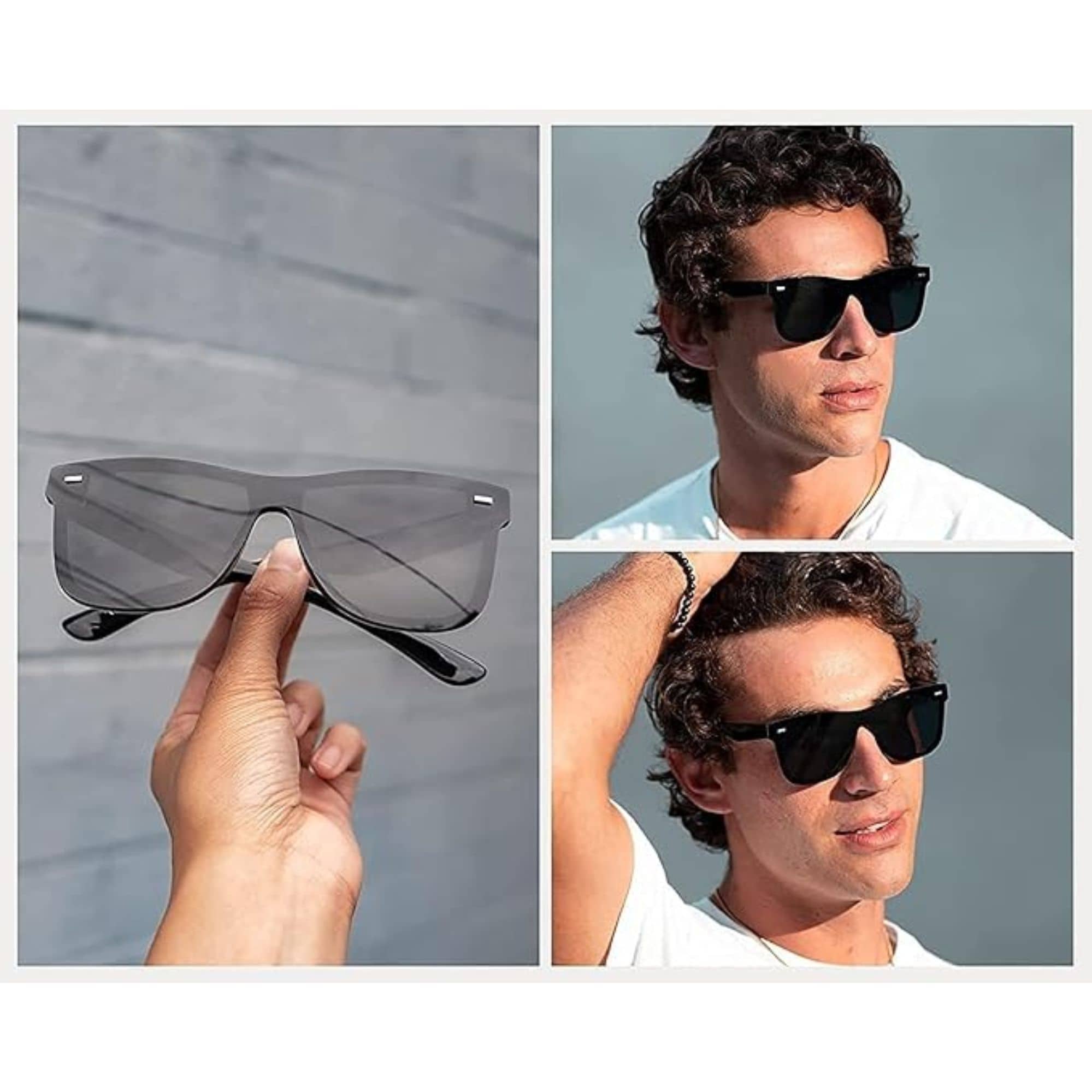 BANDSMITH Black Oval Sunglasses ( Pack of 1 ) - Sunglasses | Buy online on ZillyBuy