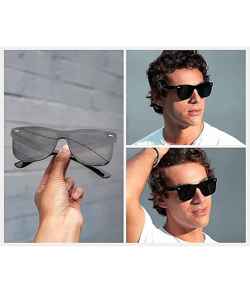 BANDSMITH Black Oval Sunglasses ( Pack of 1 ) - Sunglasses | Buy online on ZillyBuy