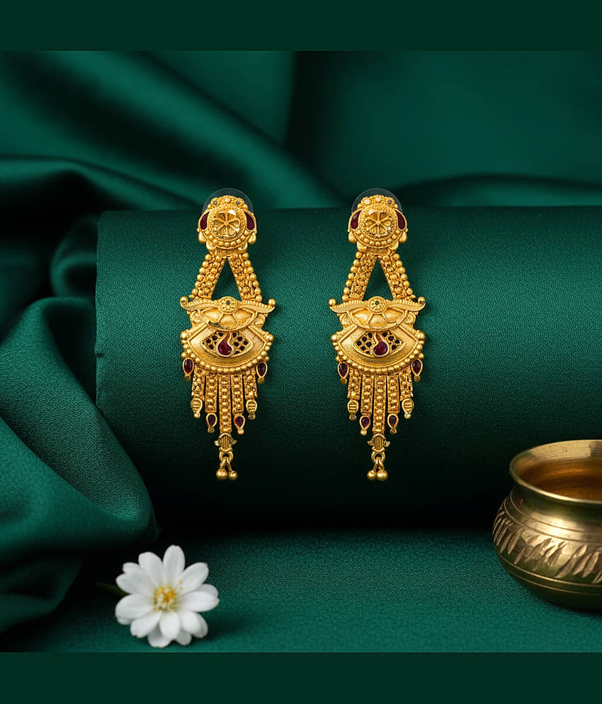 Drashti Collection Gold Danglers Earrings ( Pack of 1 ) - Earrings | Buy online on ZillyBuy