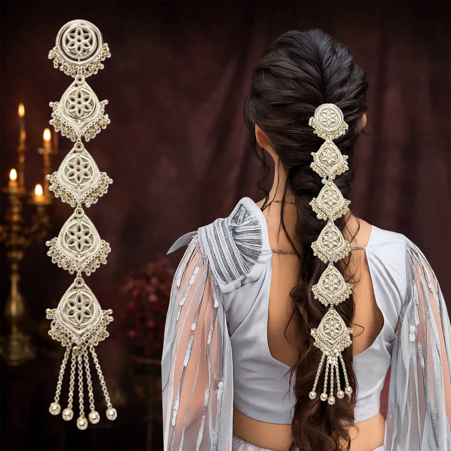 LYKAA Silver Women's Hair Accessory Set ( Pack of 1 ) - Jewellery Sets | Buy online on ZillyBuy