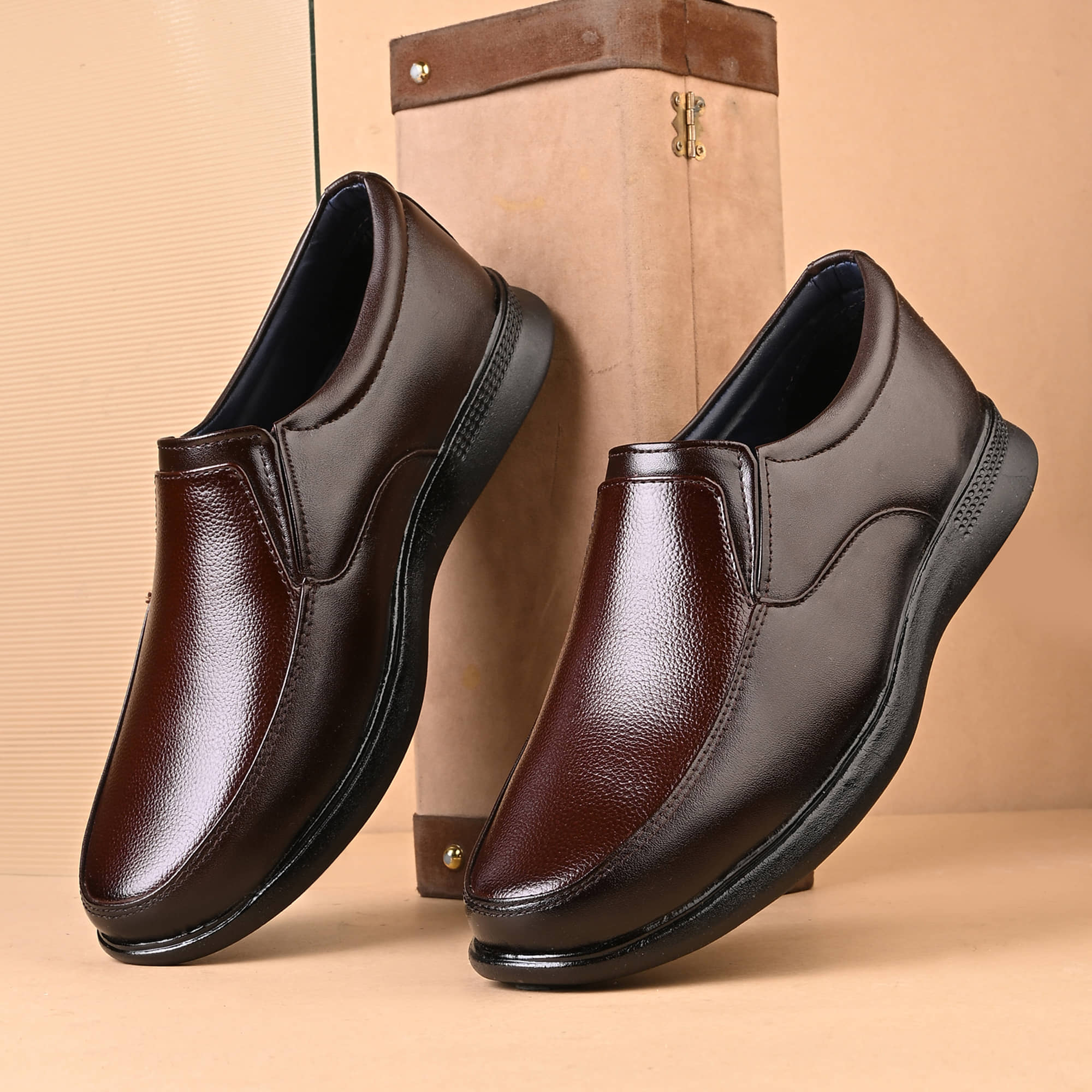 Leeport Brown Men's Slip On Formal Shoes - Formal Shoes | Buy online on ZillyBuy
