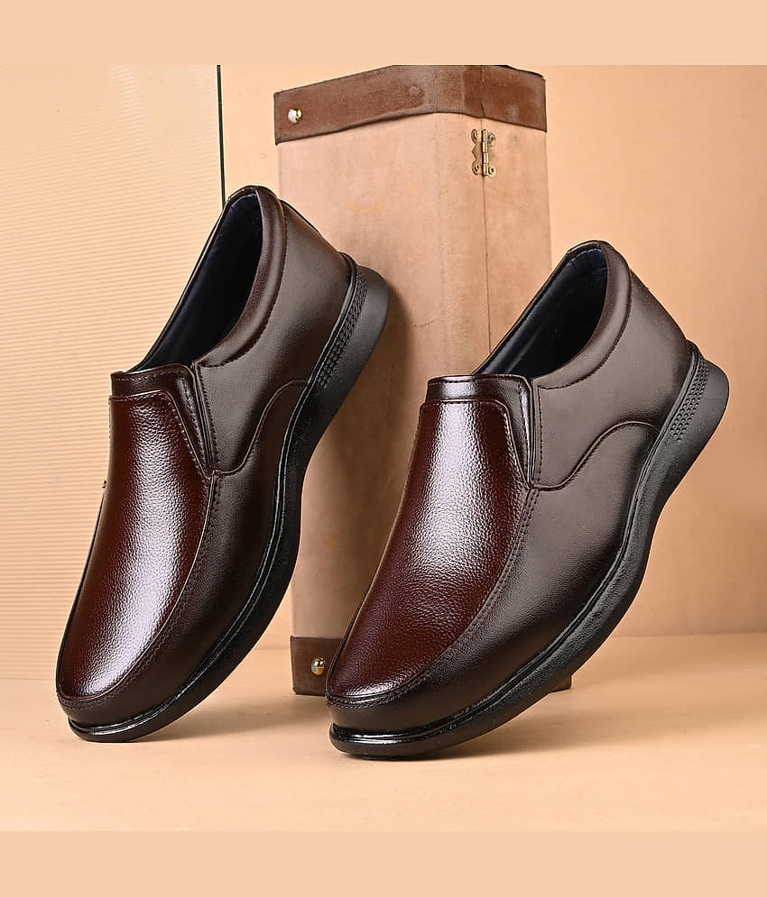 Leeport Brown Men's Slip On Formal Shoes - Formal Shoes | Buy online on ZillyBuy