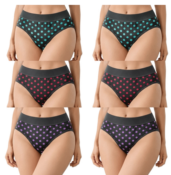 REONY Pack of 6 Cotton Blend Hipster For Women ( Multicolor1 )