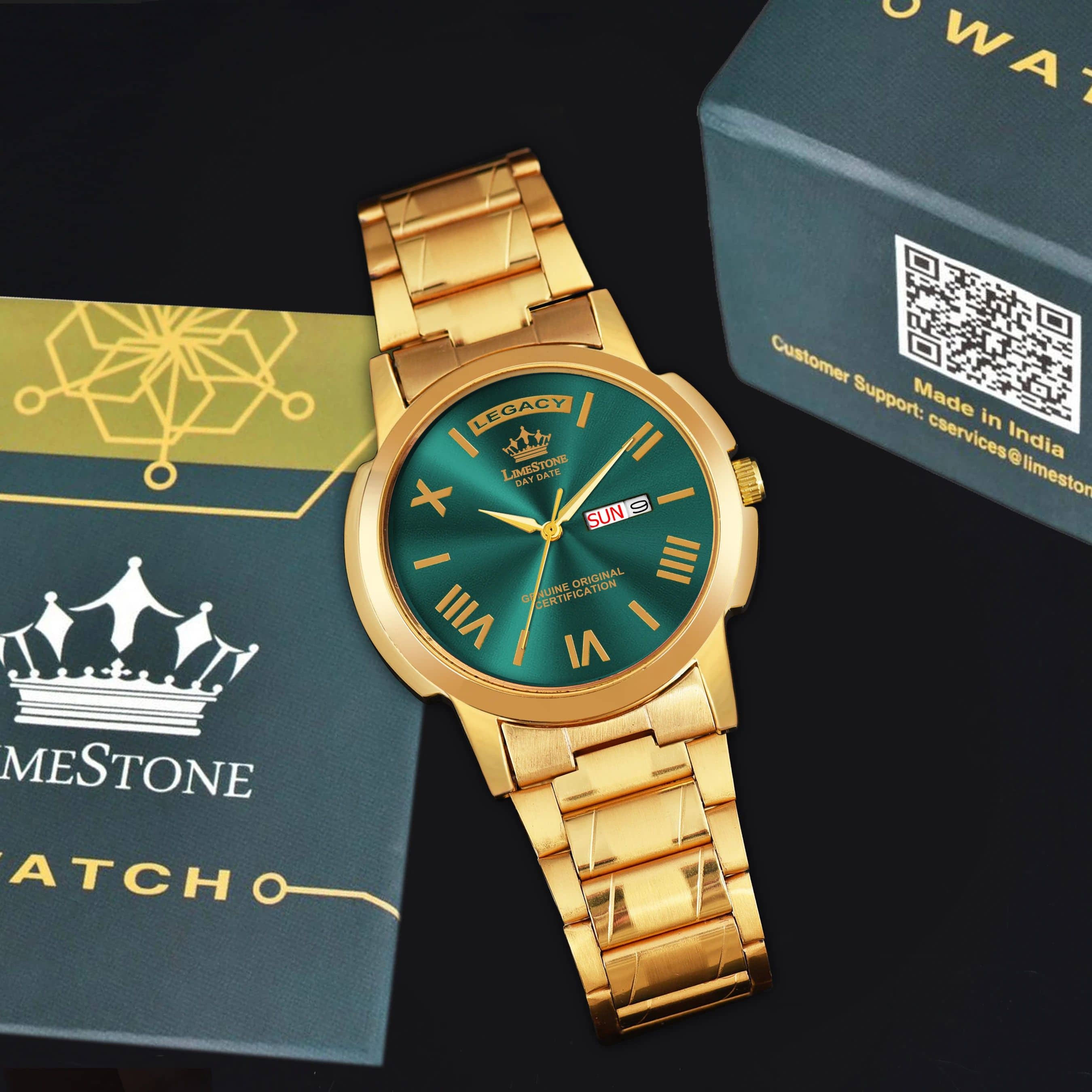 LimeStone Gold Stainless Steel Analog Men's Watch