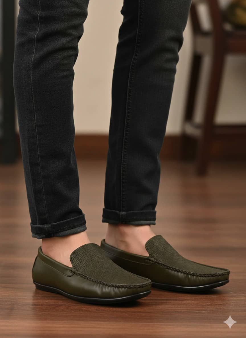 Sir Corbett Olive Men's Slip on Shoes - Formal Shoes | Buy online on ZillyBuy