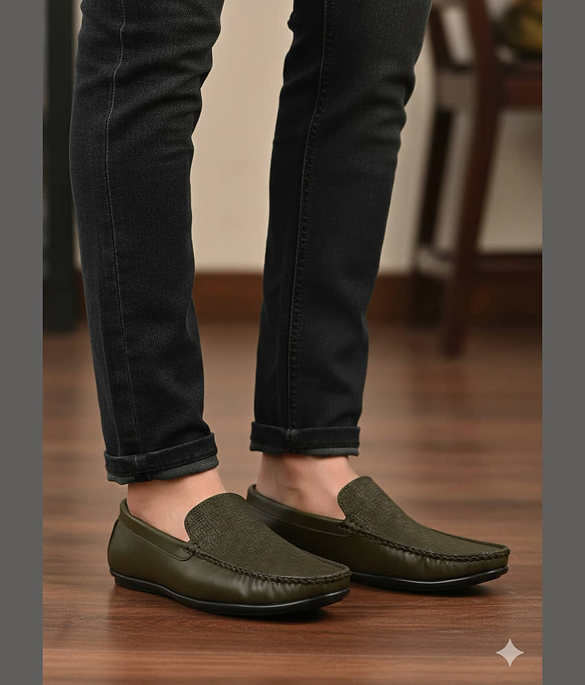 Sir Corbett Olive Men's Slip on Shoes - Formal Shoes | Buy online on ZillyBuy