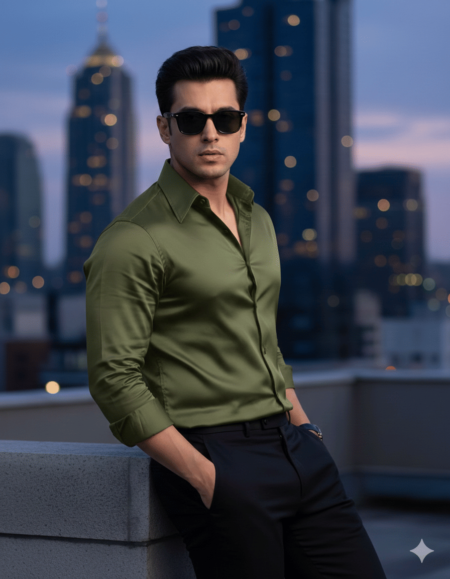 bluecorp enterprise Satin Slim Fit Solids Full Sleeves Men's Casual Shirt - Grey ( Pack of 1 )