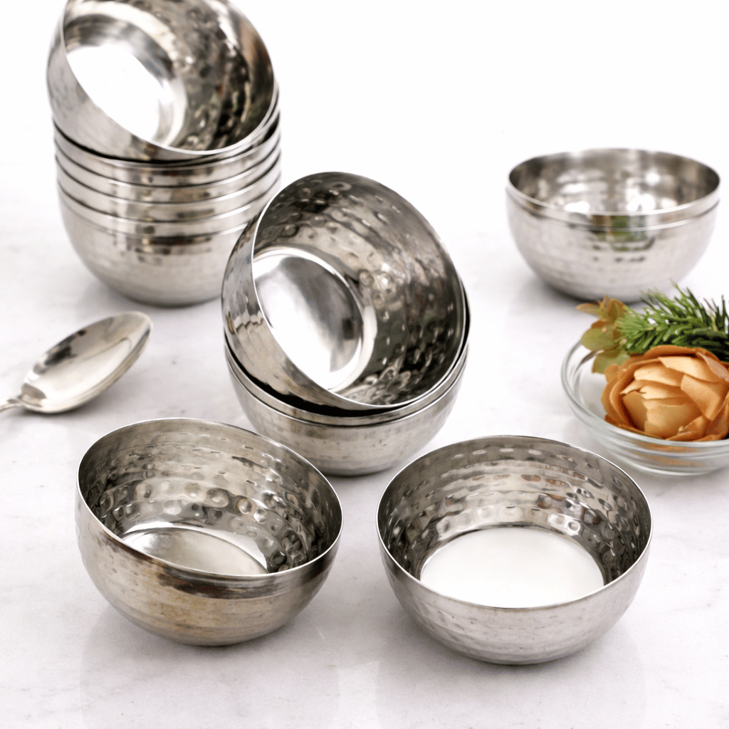ATROCK Stainless Steel Serving Bowl 8.5 cm ( Set of 6 ) Silver