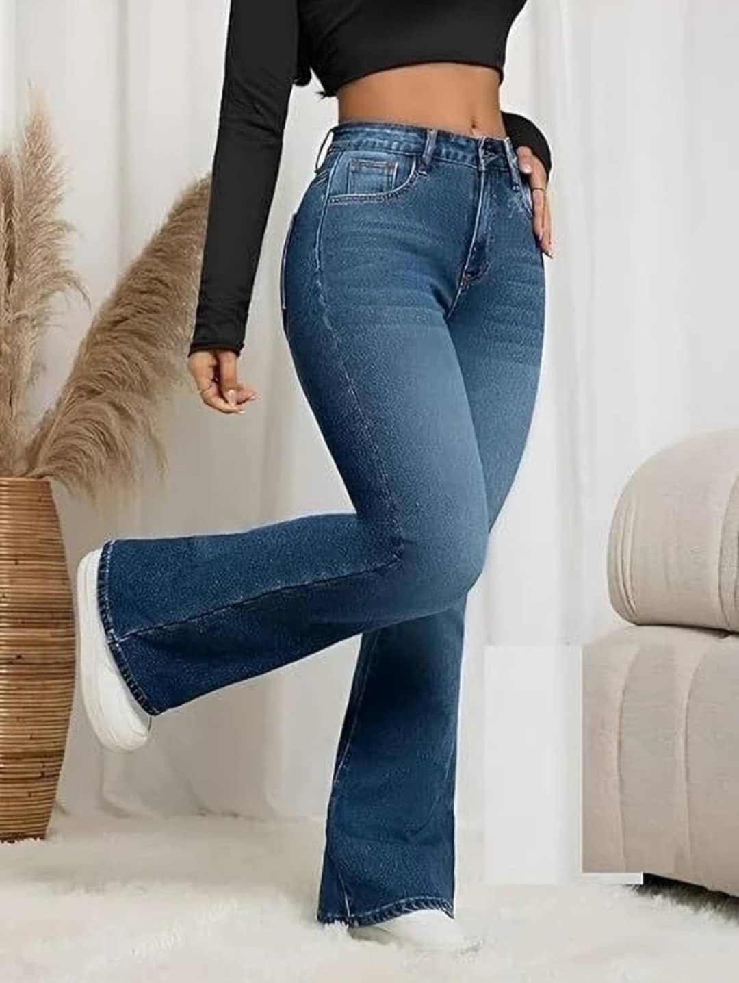 Gazal Fashions Women's Bootcut Mid-Rise Jeans ( Blue ) - Jeans | Buy online on ZillyBuy