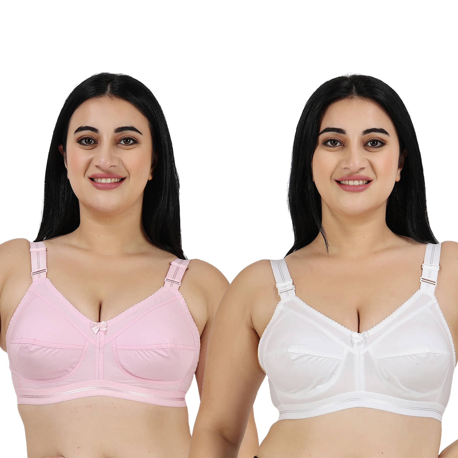 Ladyland Pack of 2 Cotton Non Padded Everyday Bra For Women ( Multicolor )