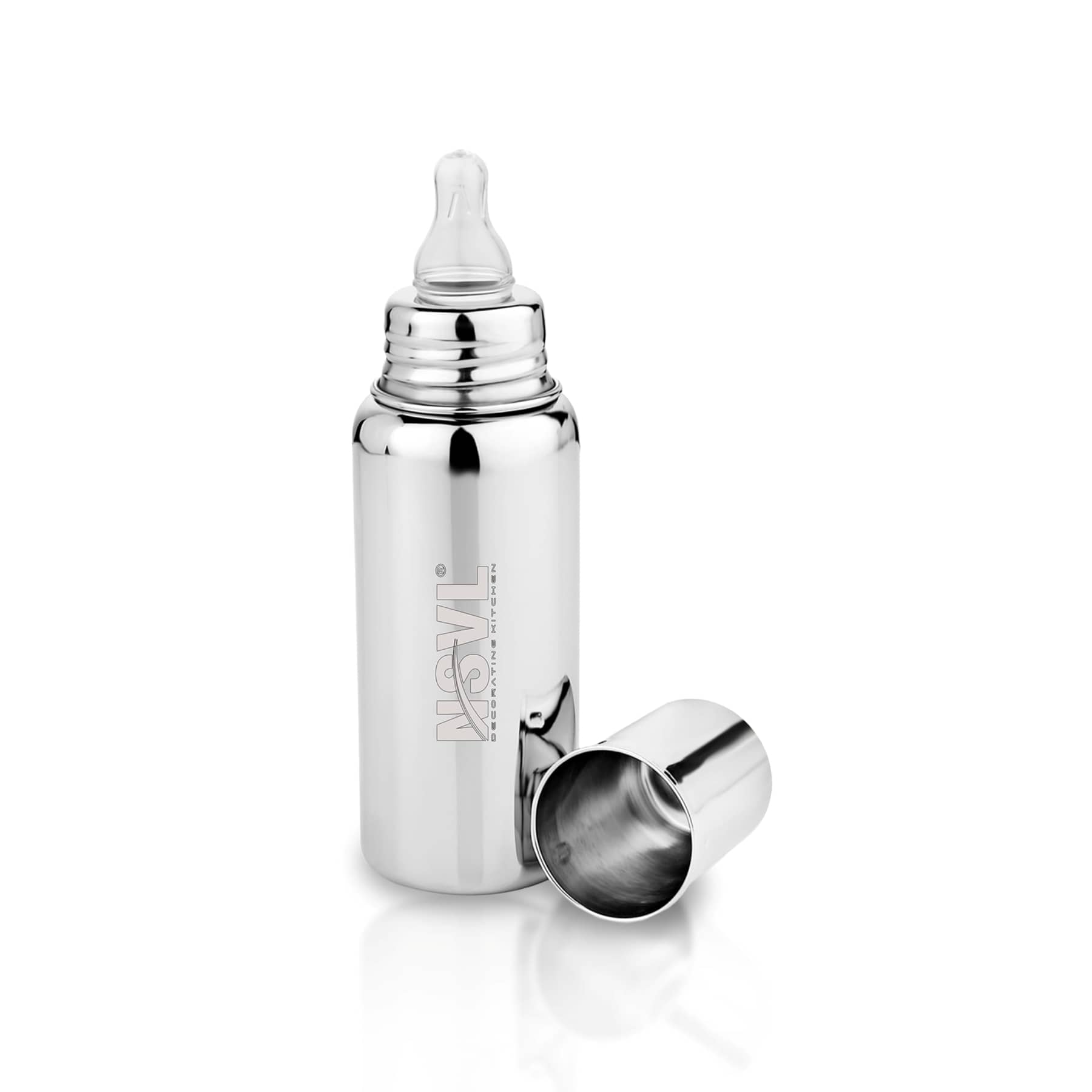 NSVL Silver Steel Sipper Water Bottle 300 mL ( Set of 1 )