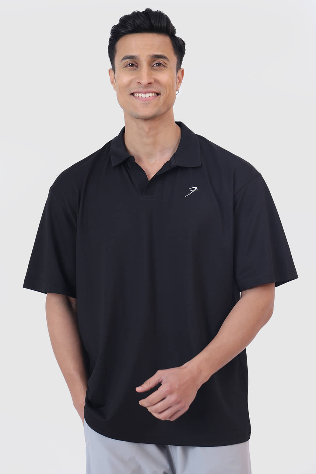 Fuaark Black Cotton Oversized fit Men's Sports Polo T-Shirt ( Pack of 1 )