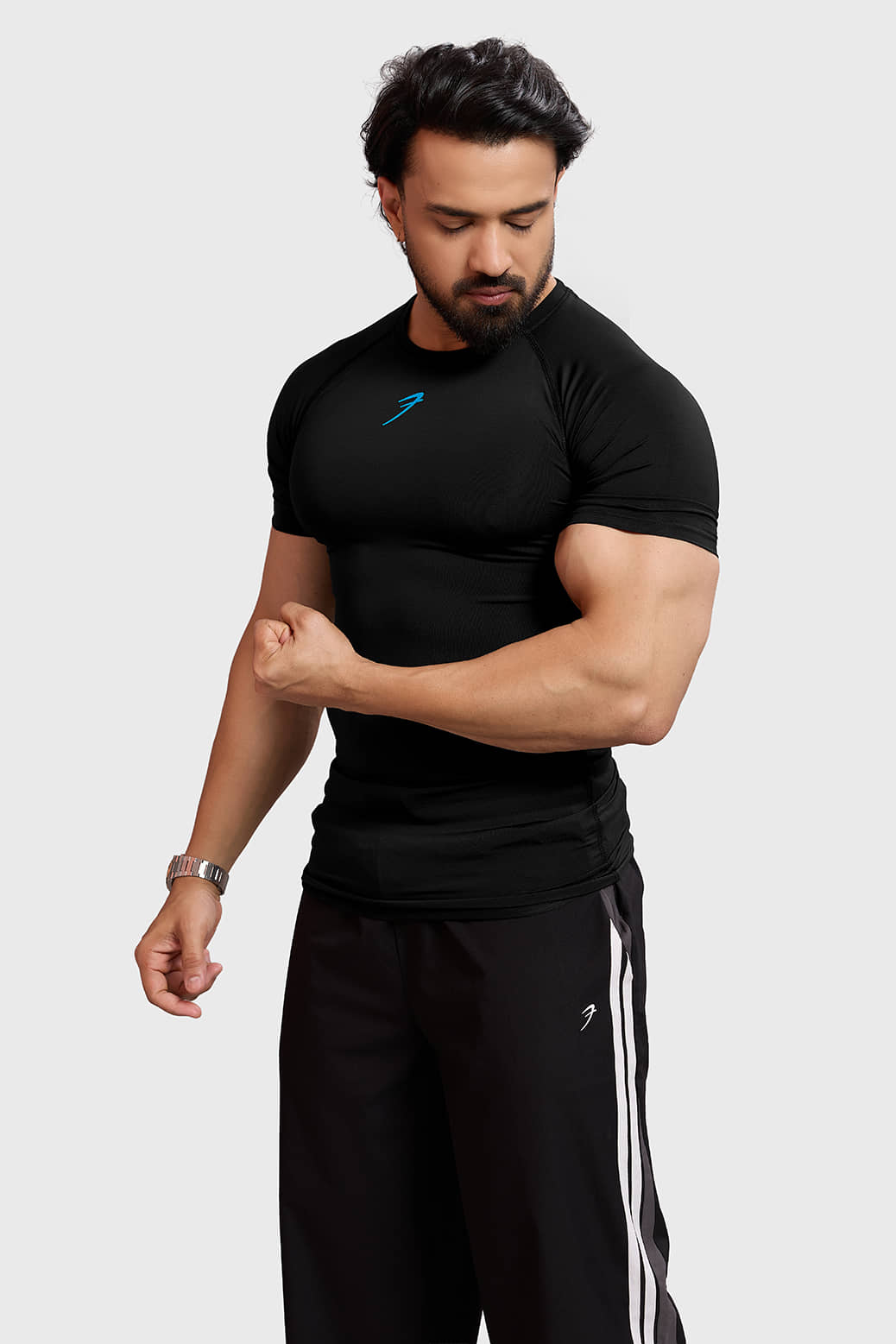 Fuaark White Polyester Slim Fit Men's Compression T-Shirt ( Pack of 1 )
