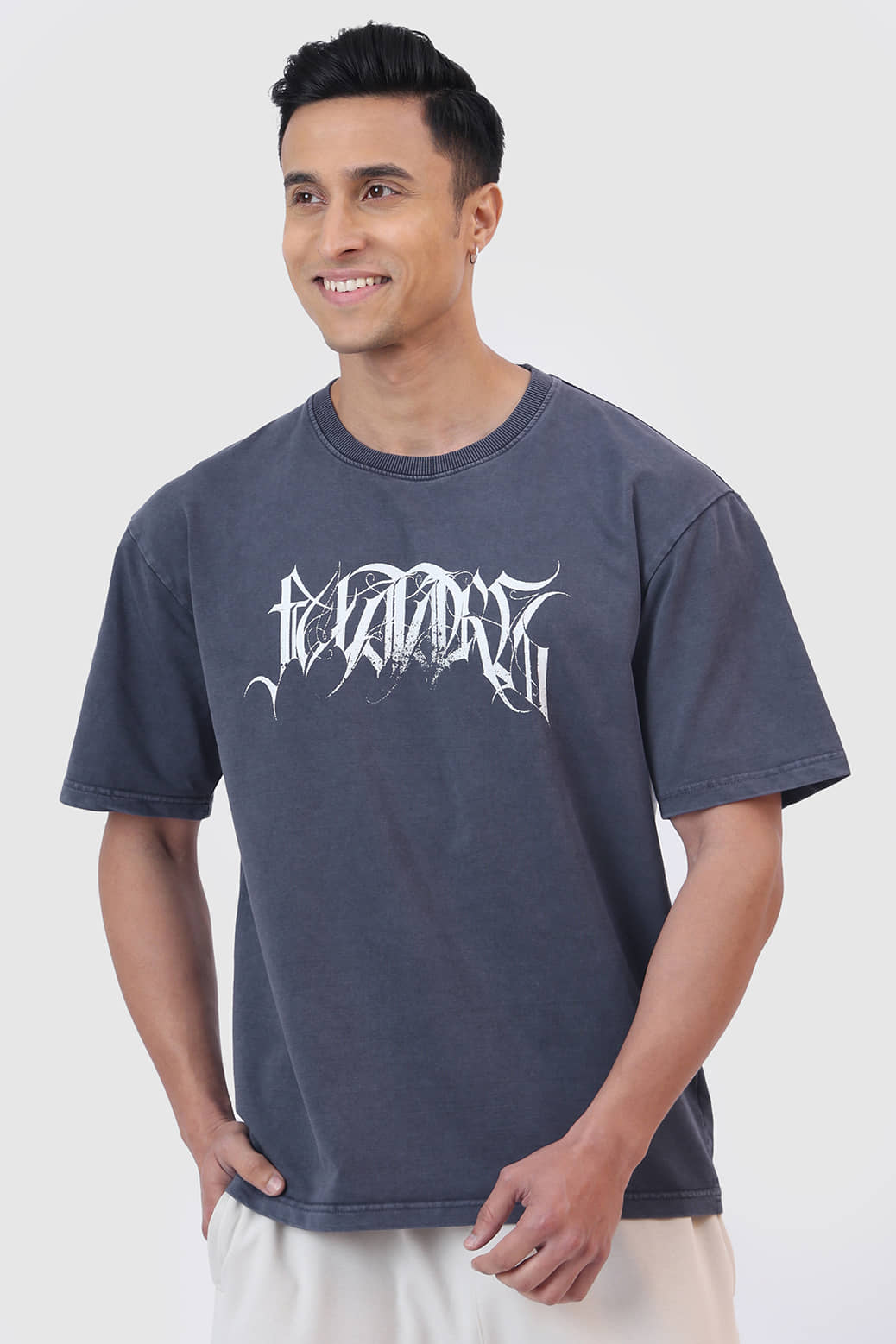 Fuaark Navy Blue Cotton Oversized fit Men's Sports T-Shirt ( Pack of 1 )