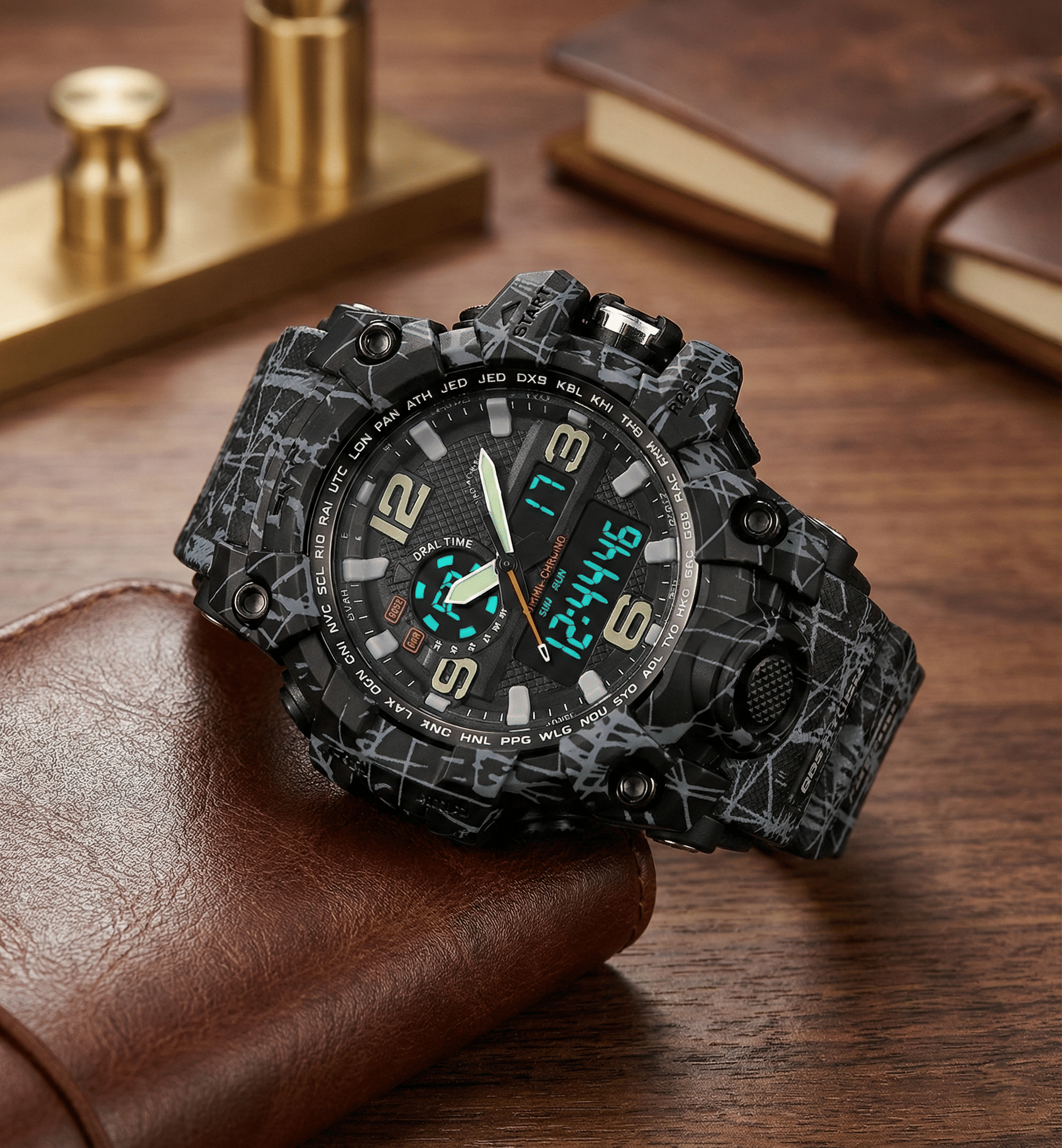 Harbor Black PU Analog-Digital Men's Watch