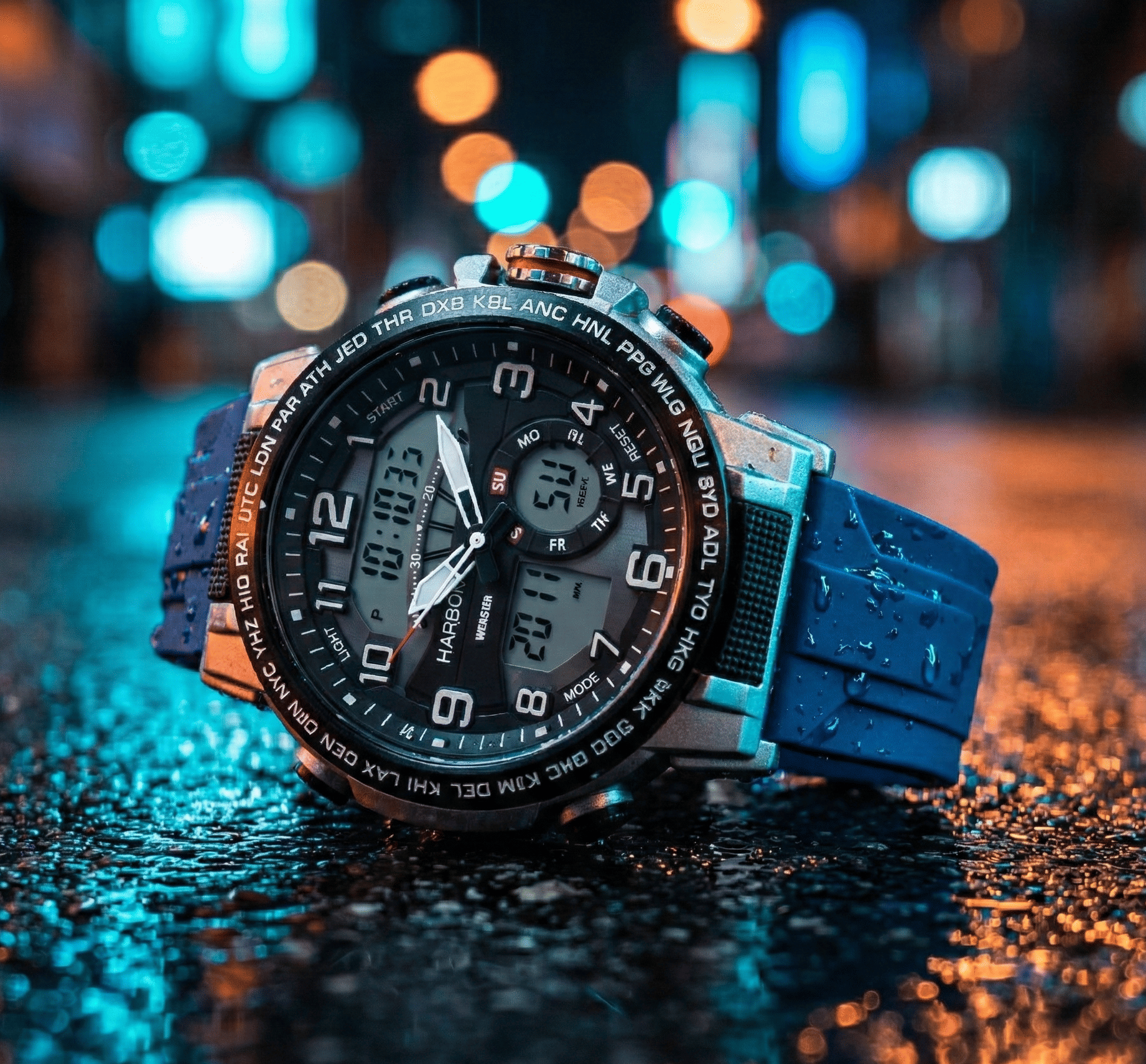 Harbor Blue Silicon Analog-Digital Men's Watch