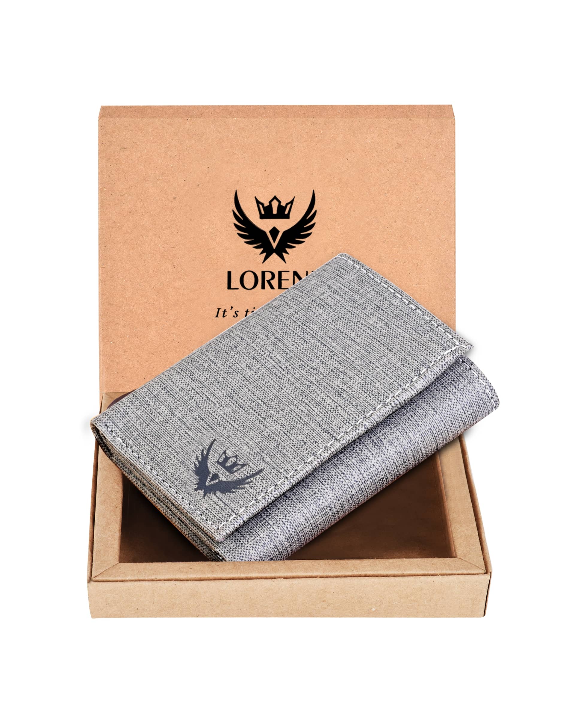 Lorenz PU Solid Men's Three Fold Wallet With 6 Slots For Card ( Dark Grey , Pack of 1 ) - Handbags | Buy online on ZillyBuy