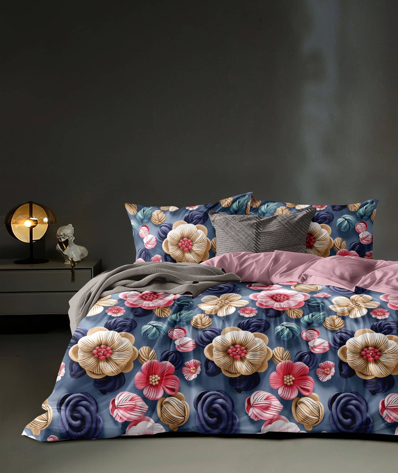 Panipat Textile Hub Brown Cotton 1 Double Bedsheet with 2 Pillow Covers ( 230 cm x 228 cm )