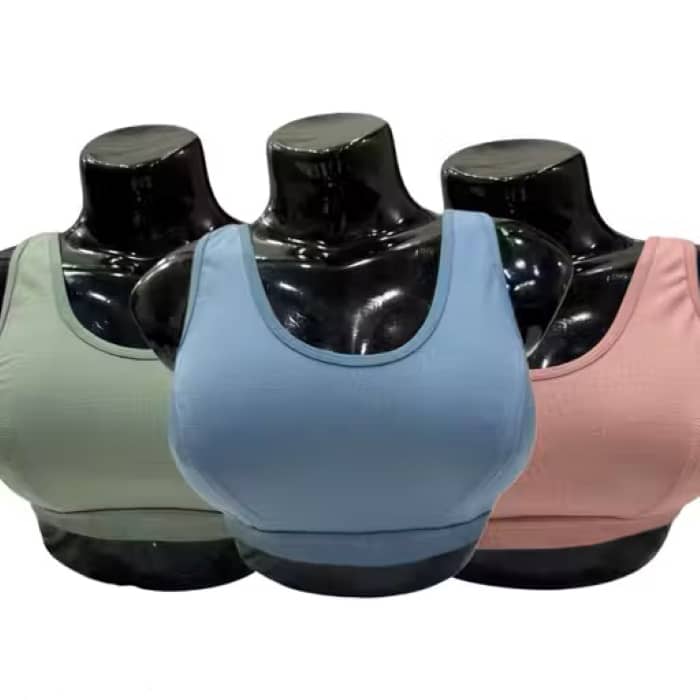 Kiran Enterprises Pack of 3 Cotton Non Padded Racerback bra For Women ( Blue,Green,Pink )