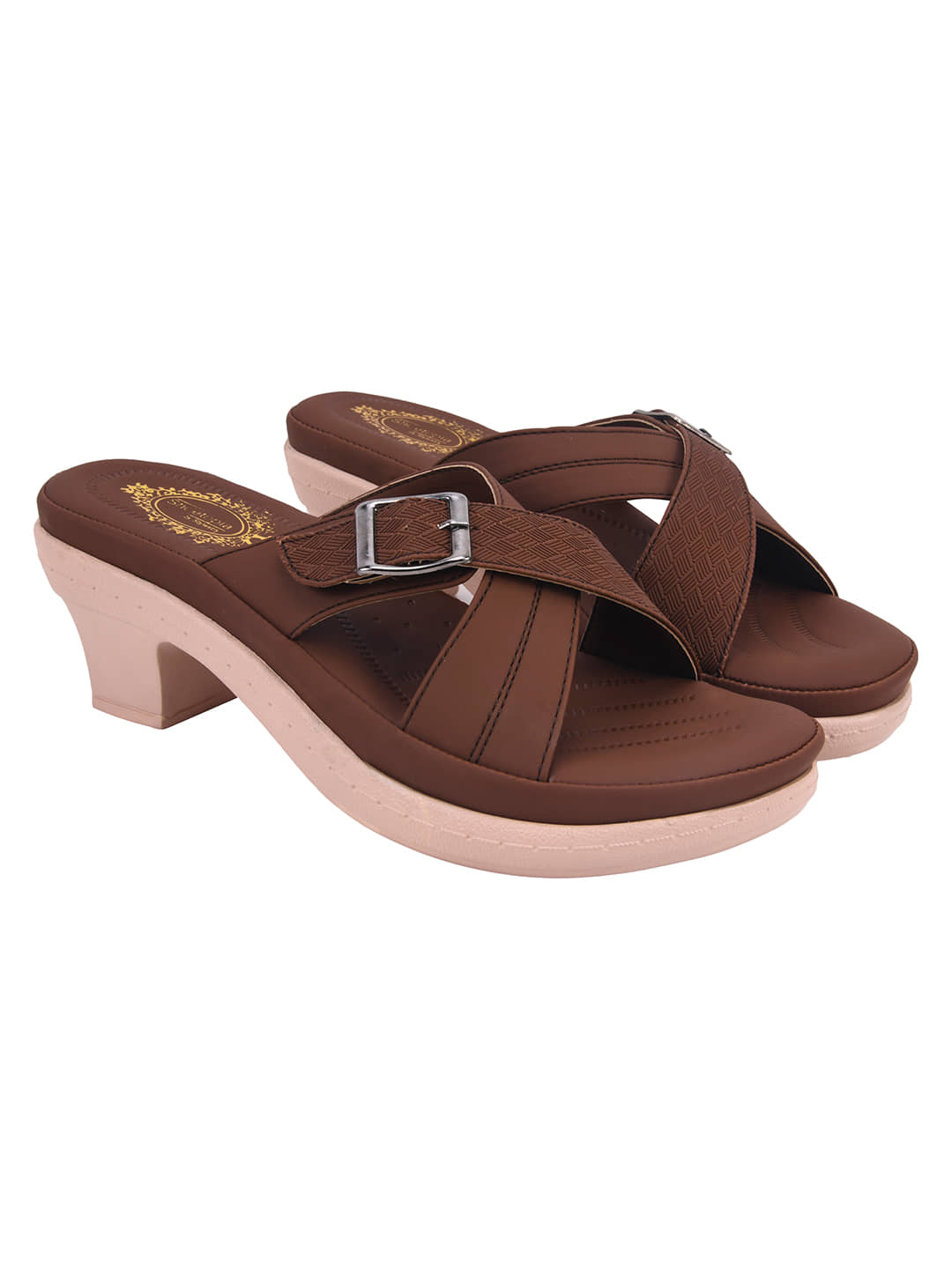 Shoetopia Brown Women's Sandal Heels - Heels | Buy online on ZillyBuy