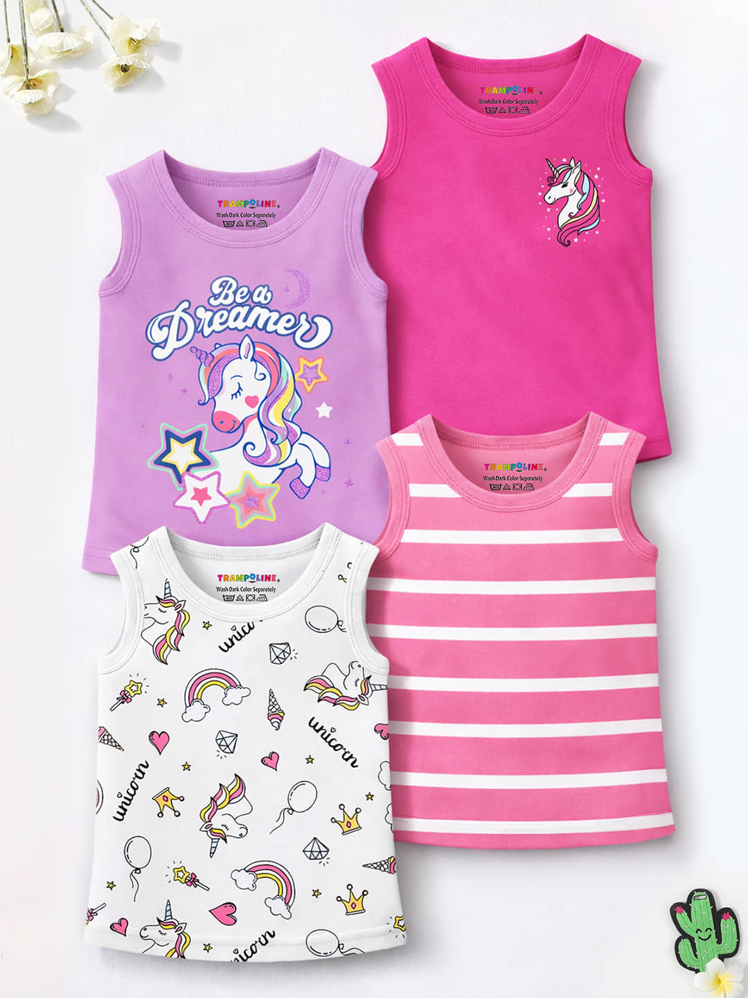 Trampoline Pack of 4 Girls Cotton Blend T-Shirt ( Multi )