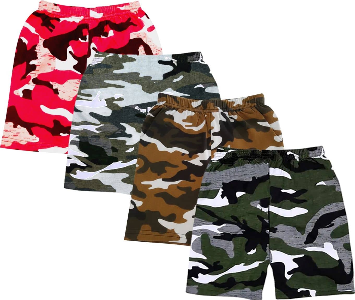 COOLTEES4U Pack of 4 Cotton Blend Shorts For Boys ( Multicolor ) - Shorts | Buy online on ZillyBuy