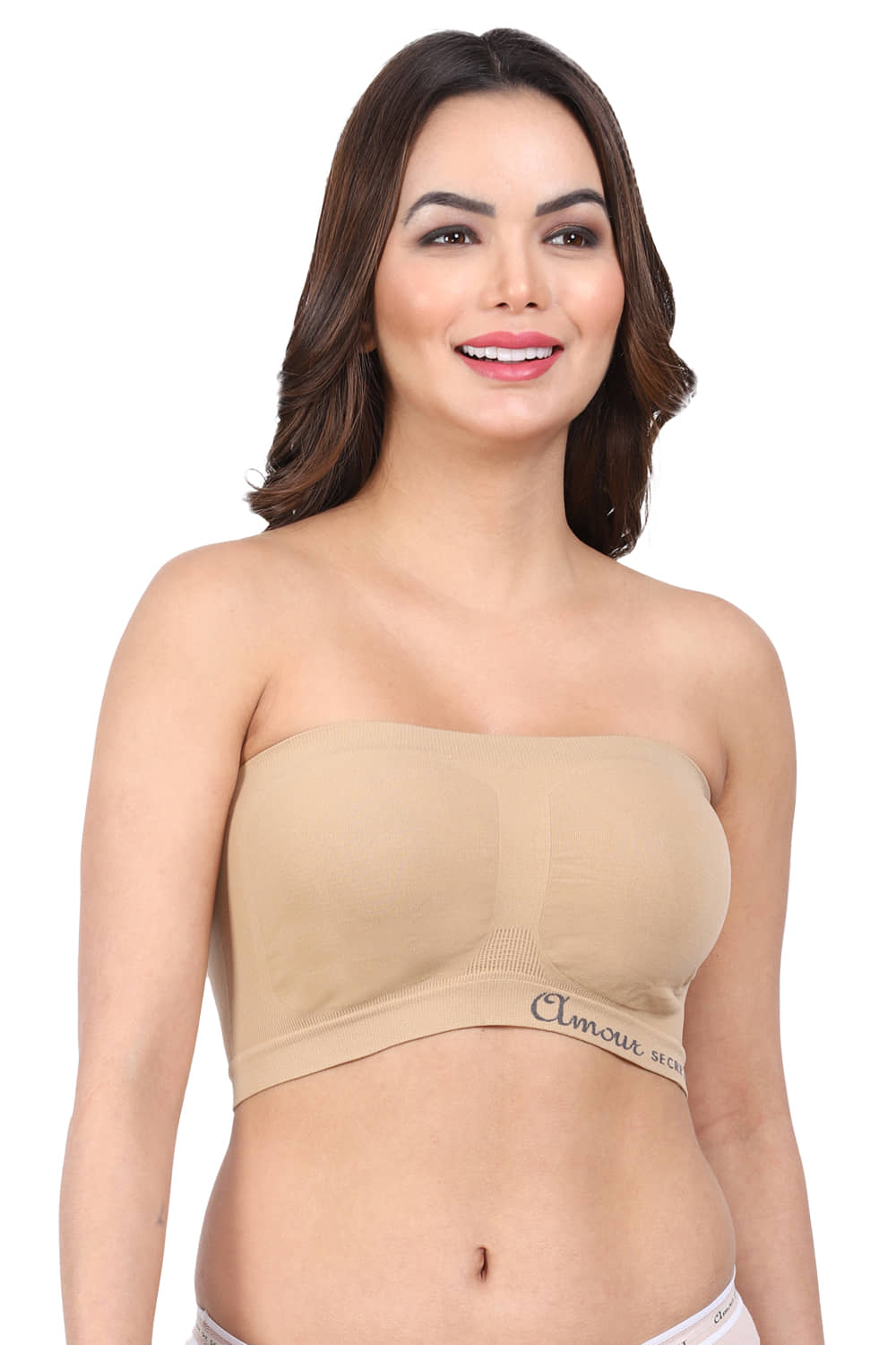 AMOUR SECRET Pack of 1 Nylon Non Padded Tube Bra For Women ( Nude )