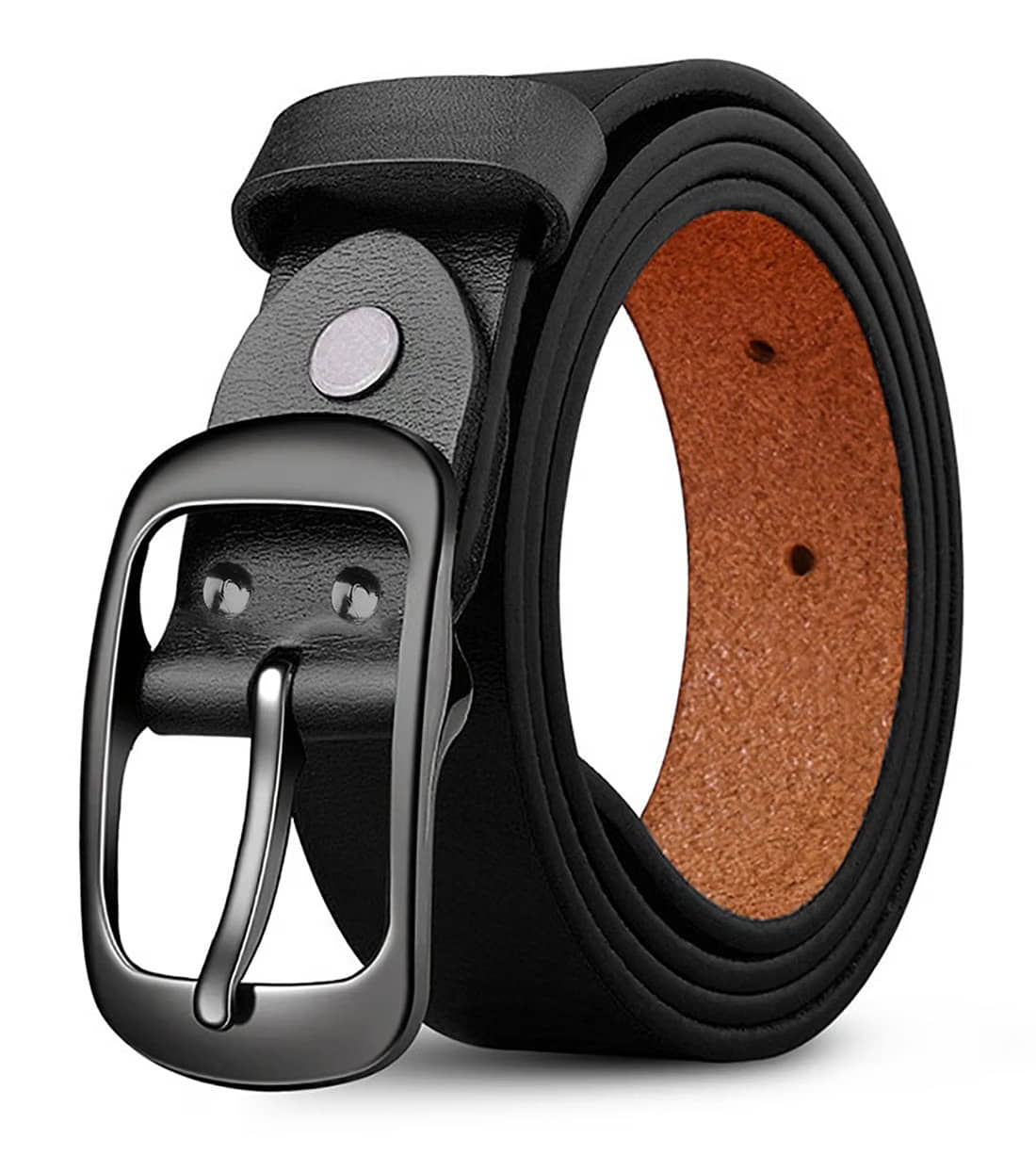 BAYEMA - Black Leather Men's Formal Belt ( Pack of 1 )