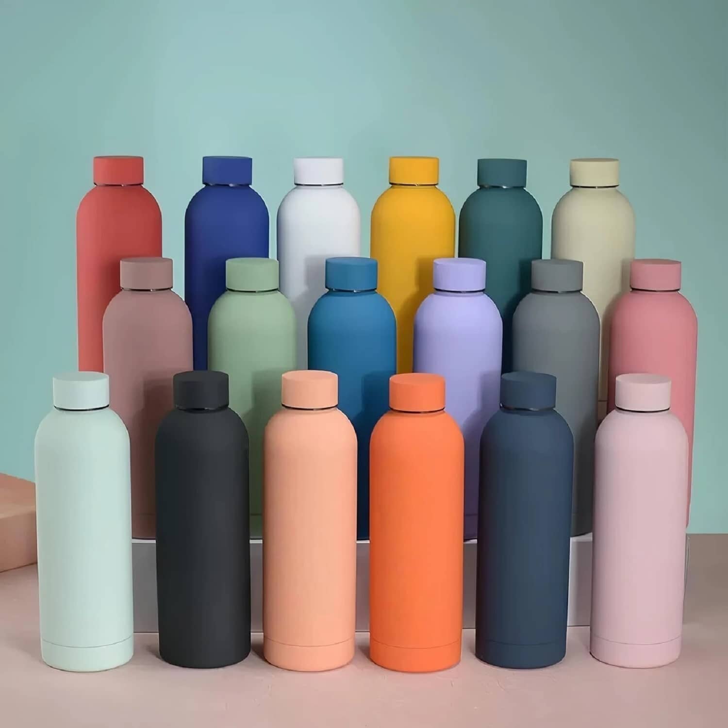 BD Rubber Coated Stainless Steel  Insulated Bottle Assorted Steel Water Bottle 500 mL ( Set of 1 )