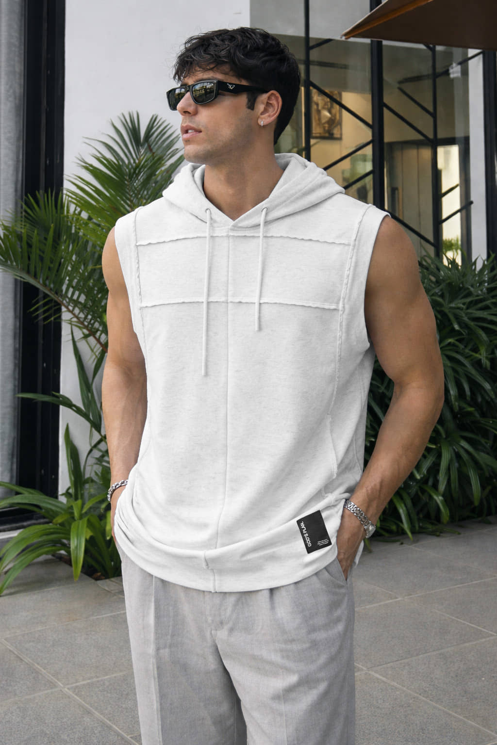 FTX Men Cotton Blend Regular Fit Solid T-Shirt ( White )