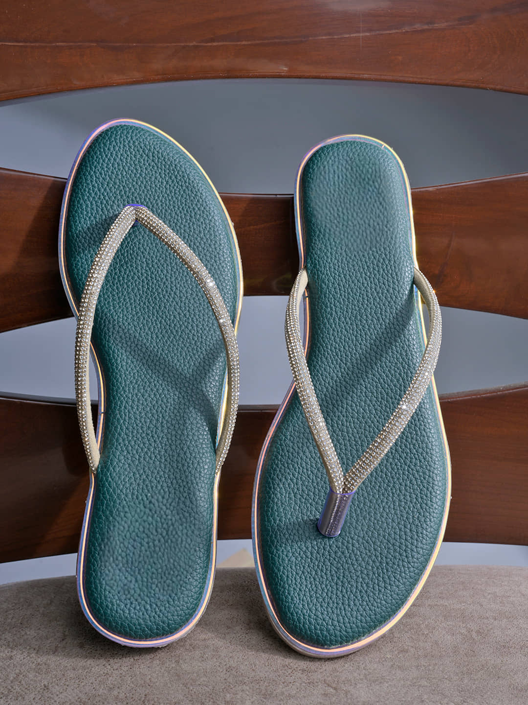 NZS Green Women's Open Toe Flats