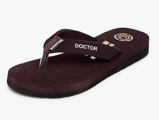 ORTHO JOY Brown Women's V-strap Flats