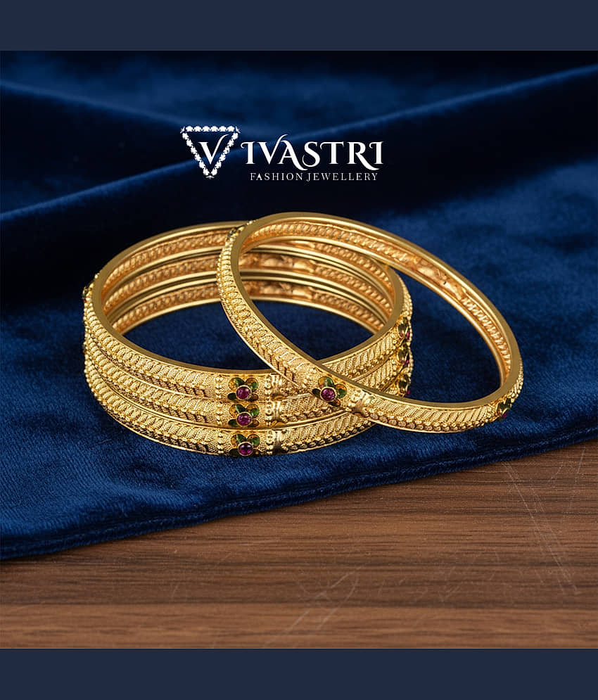 VIVASTRI Gold Bangle Set ( Pack of 4 ) - Bangles & Bracelets | Buy online on ZillyBuy