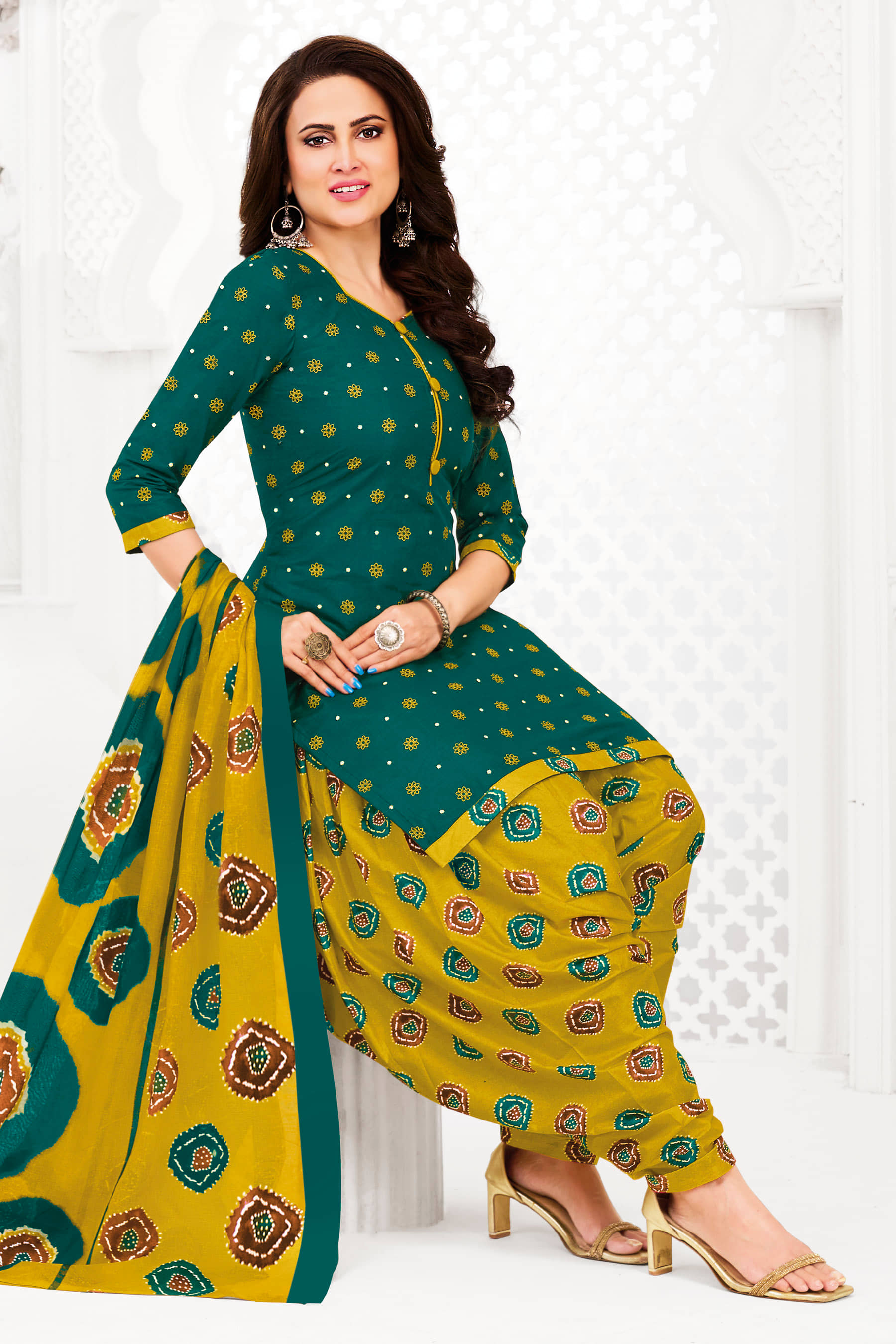 shree jeenmata collection Women's Cotton Unstitched Salwar Suit - Unstitched Fabrics | Buy online on ZillyBuy