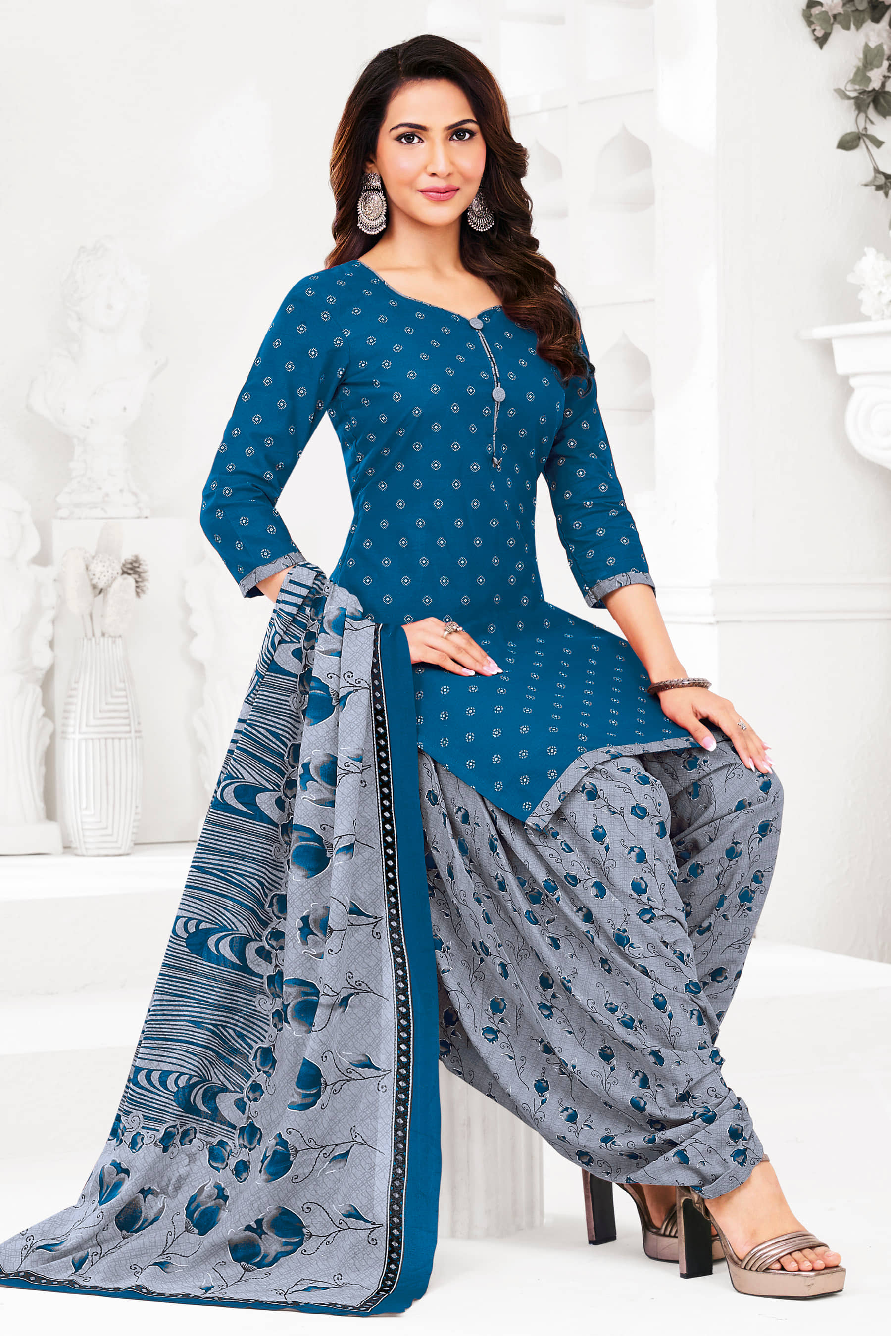 shree jeenmata collection Women's Cotton Unstitched Salwar Suit - Unstitched Fabrics | Buy online on ZillyBuy