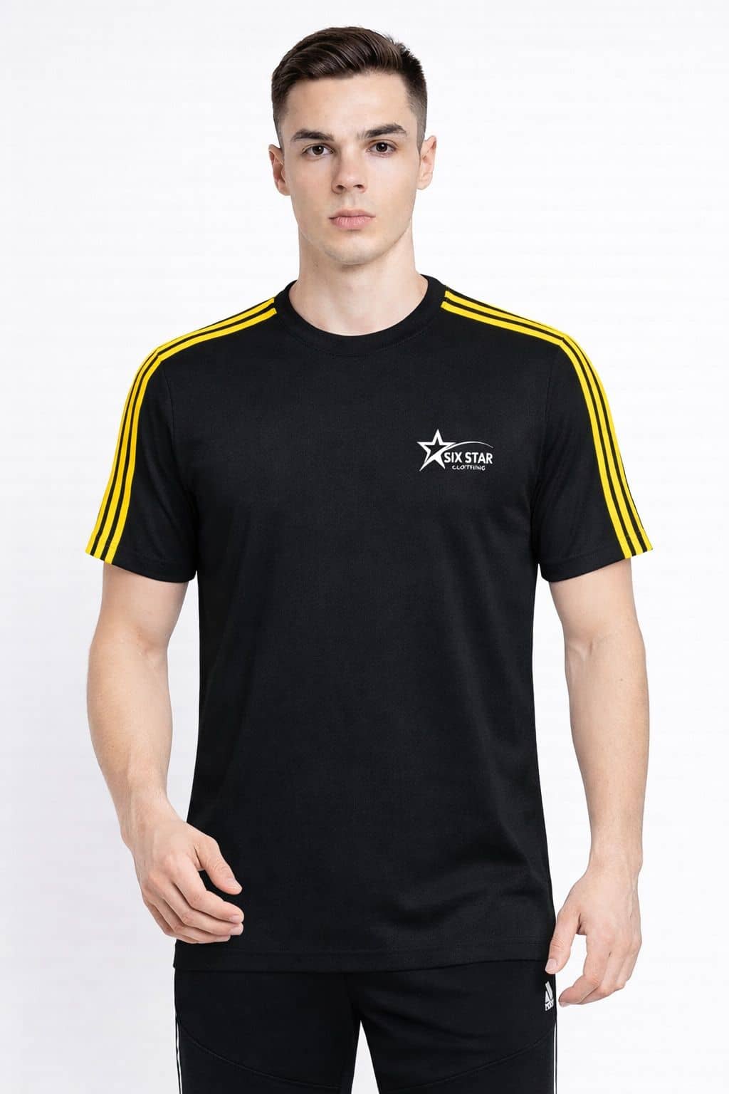 Alexender Men Cotton Blend Regular Fit Striped T-Shirt ( Black )