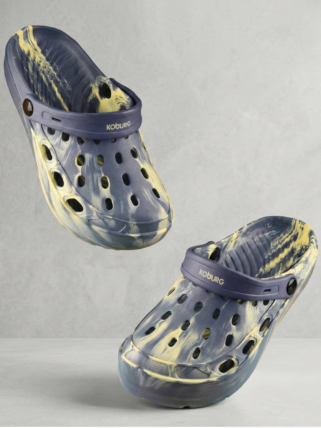 Koburg Rainbow Kids Marbled Clogs|Lightweight|EVA Upper & Sole | Grippy Sole|Flexible Comfort KF-204