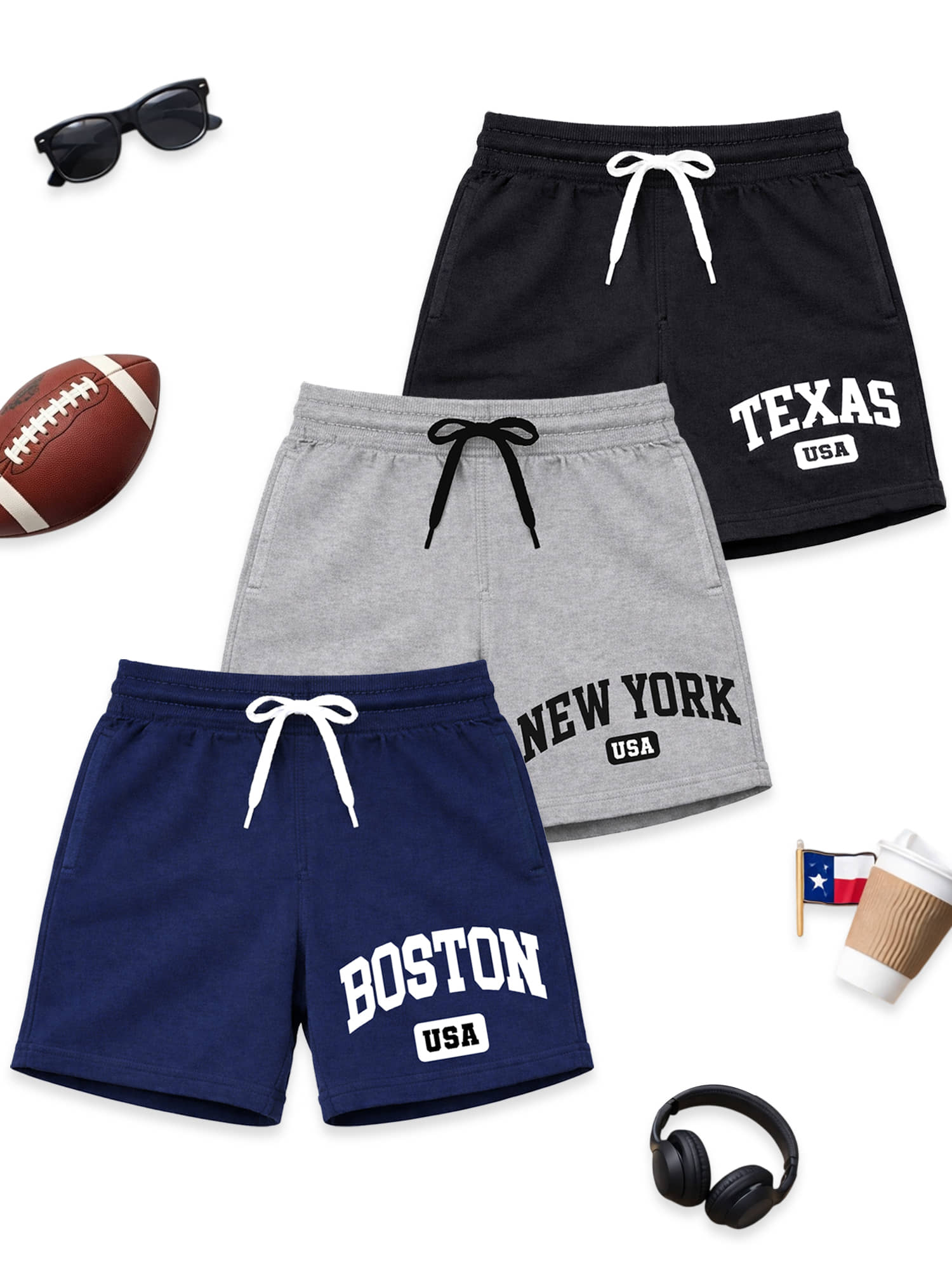 Kuchipoo Pack of 3 Cotton Blend Shorts For Boys ( Multicolor 3 ) - Shorts | Buy online on ZillyBuy