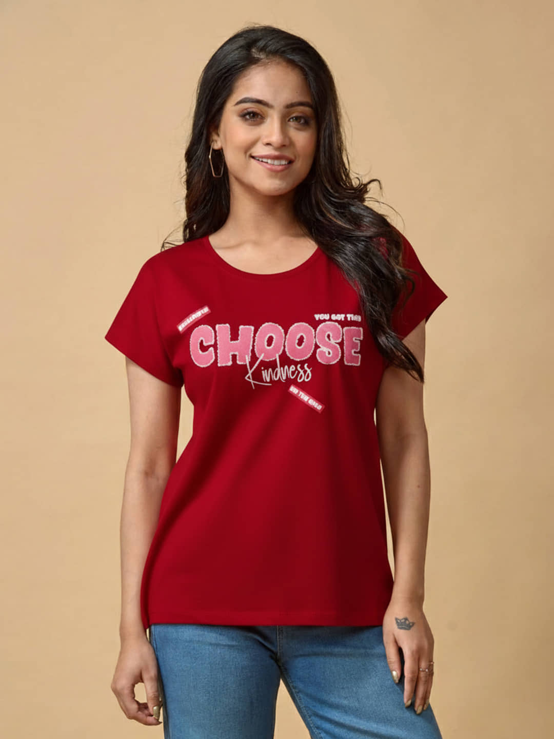 LYRA Women Cotton Printed Regular Fit Round Neck T-Shirt ( Multicolor 8 )
