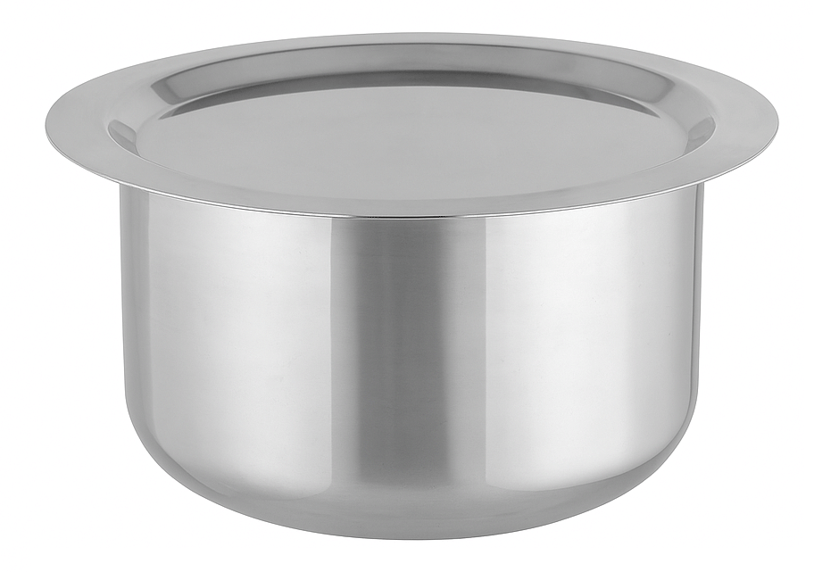Dynore Milk Tope Non Coated Stainless Steel Pot Heavy Bottom with Steel Lid 15 cm Diameter 1.5 Ltr - Cookware | Buy online on ZillyBuy
