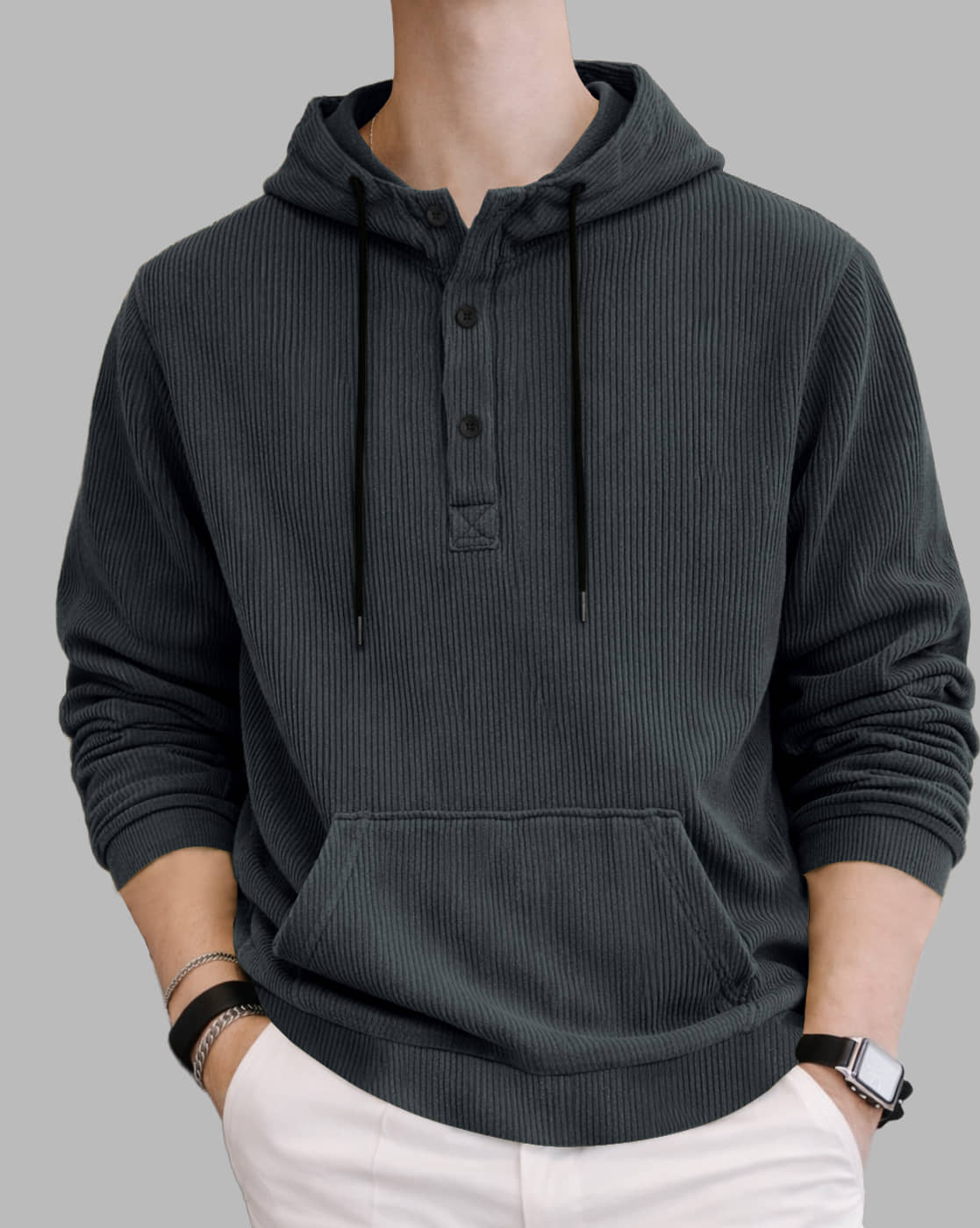 Eyebogler Polyester Hooded Men's Sweatshirt - Grey ( Pack of 1 )