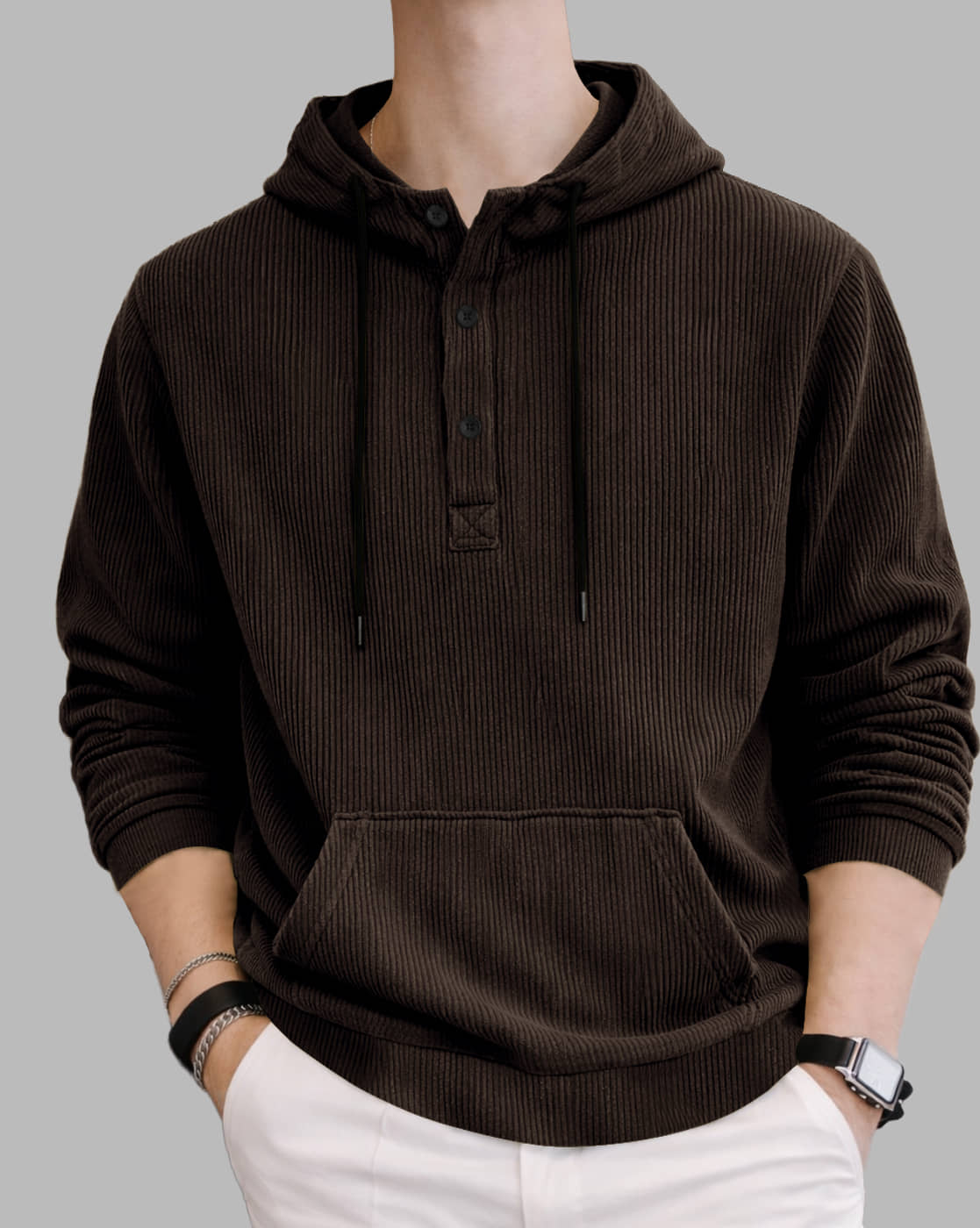 Eyebogler Polyester Hooded Men's Sweatshirt - Beige ( Pack of 1 )